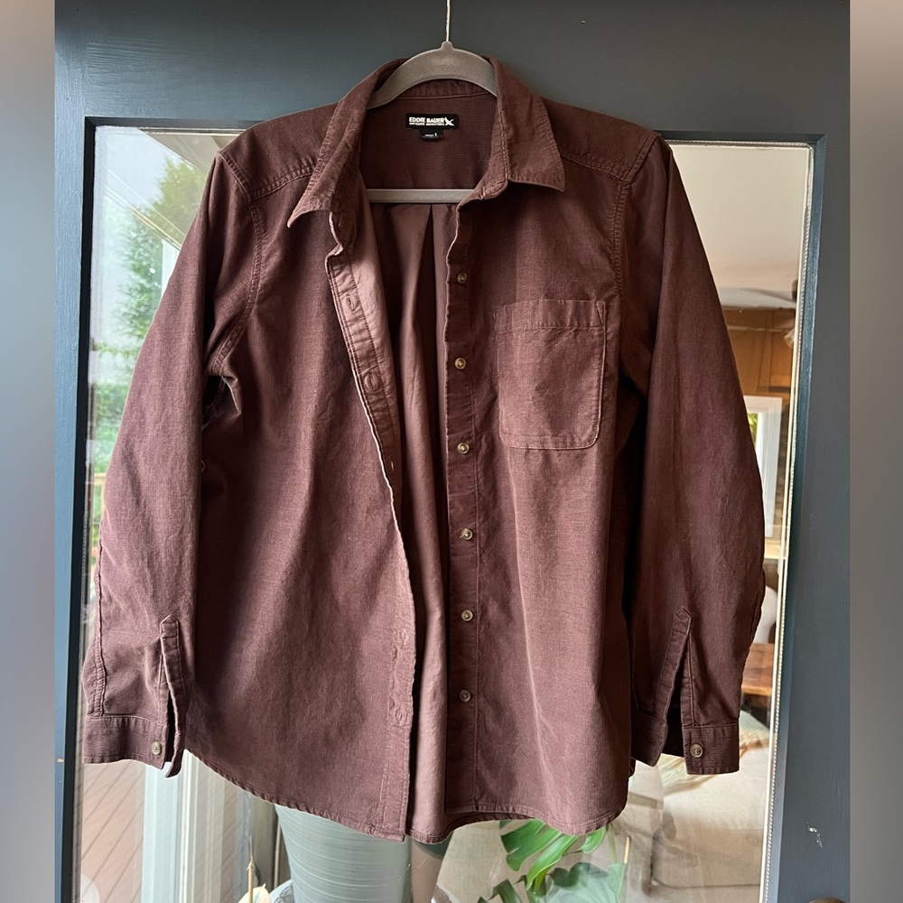 NWOT Eddie Bauer Madison Valley Classic Corduroy Overshirt - Large, Nutmeg